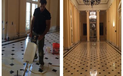 Carrara Marble restoration at the U.S Court of Appeals of the Armed Forces at the Pentagon