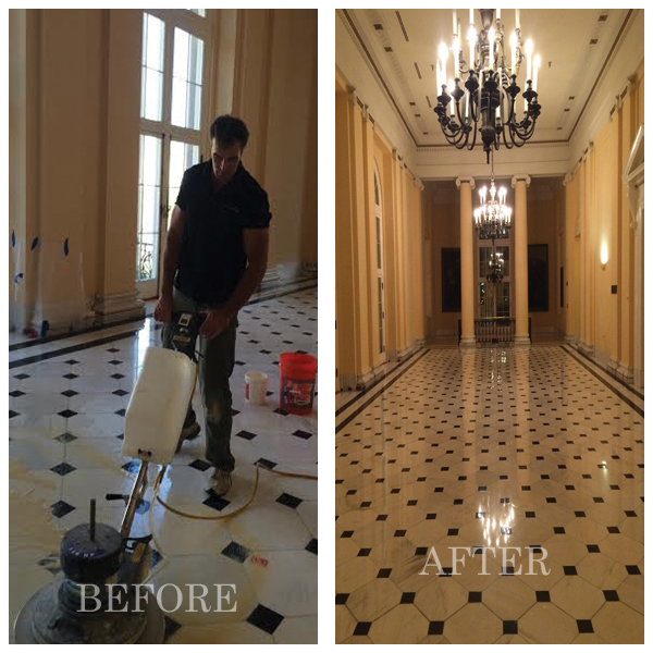 Carrara Marble restoration at the U.S Court of Appeals of the Armed Forces at the Pentagon