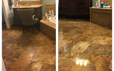 Golden Sienna Travertine Restoration in Annapolis MD