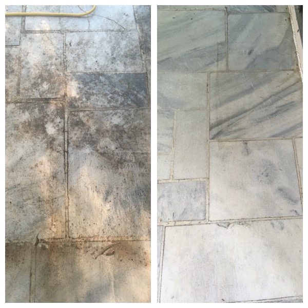 Marble porch floor in Gaithersburg, MD gets polished!